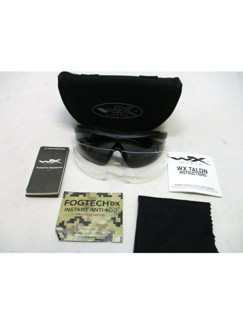 NEW WILEY-X TALON MILITARY SUNGLASS KIT EYE PRO SHATERPROOF CLEAR & DARK KIT